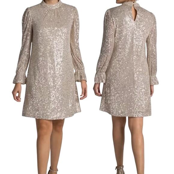 Julia Jordan Sparkling Mini Dress in Gold - Picture 1 of 10